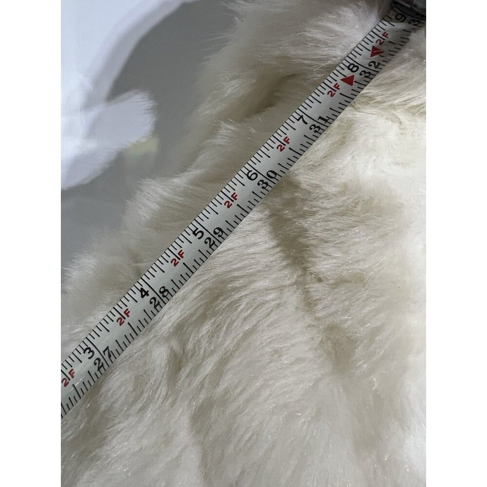 Vintage Christian LaCroix Full Length Faux Fur Cream Jacket Mob Wife 2XL - Picture 10 of 10